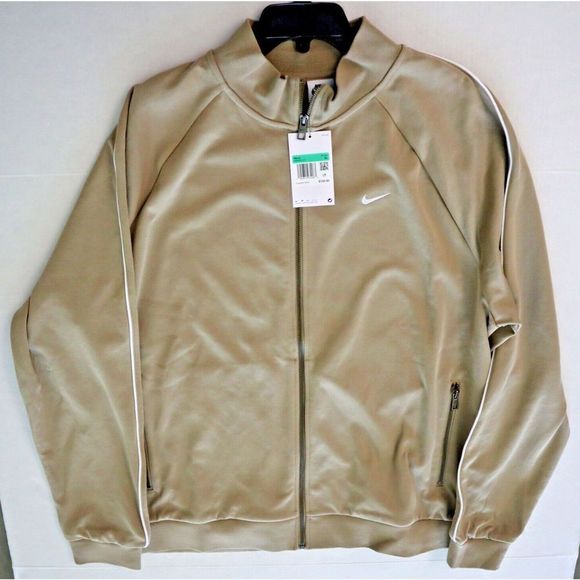 Nike DQ5003 247 Men's Sz XL Khaki Brown Solo Swoosh Full Zip Track Jacket $135 - Picture 6 of 8